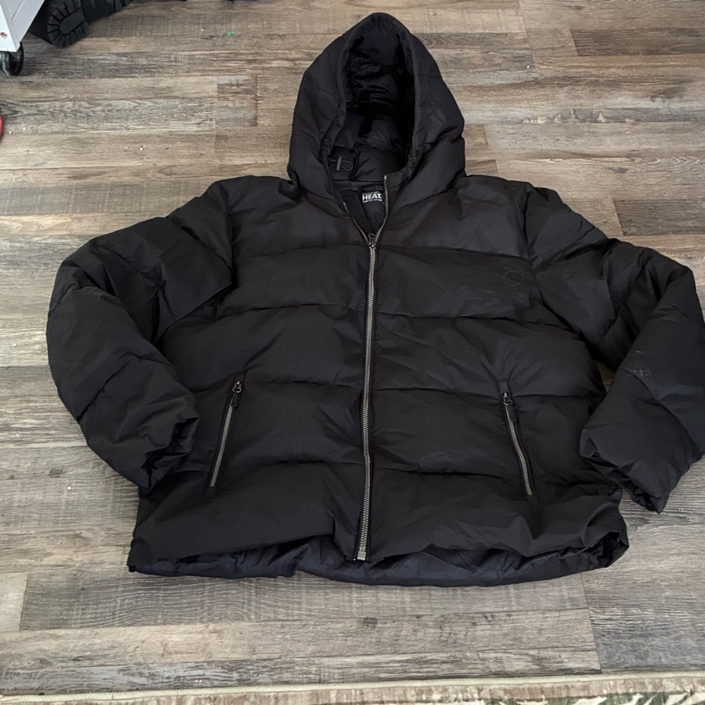 32 Degrees Heat Women’s Puffer Jacket Hooded Black Size XL New Without Tags